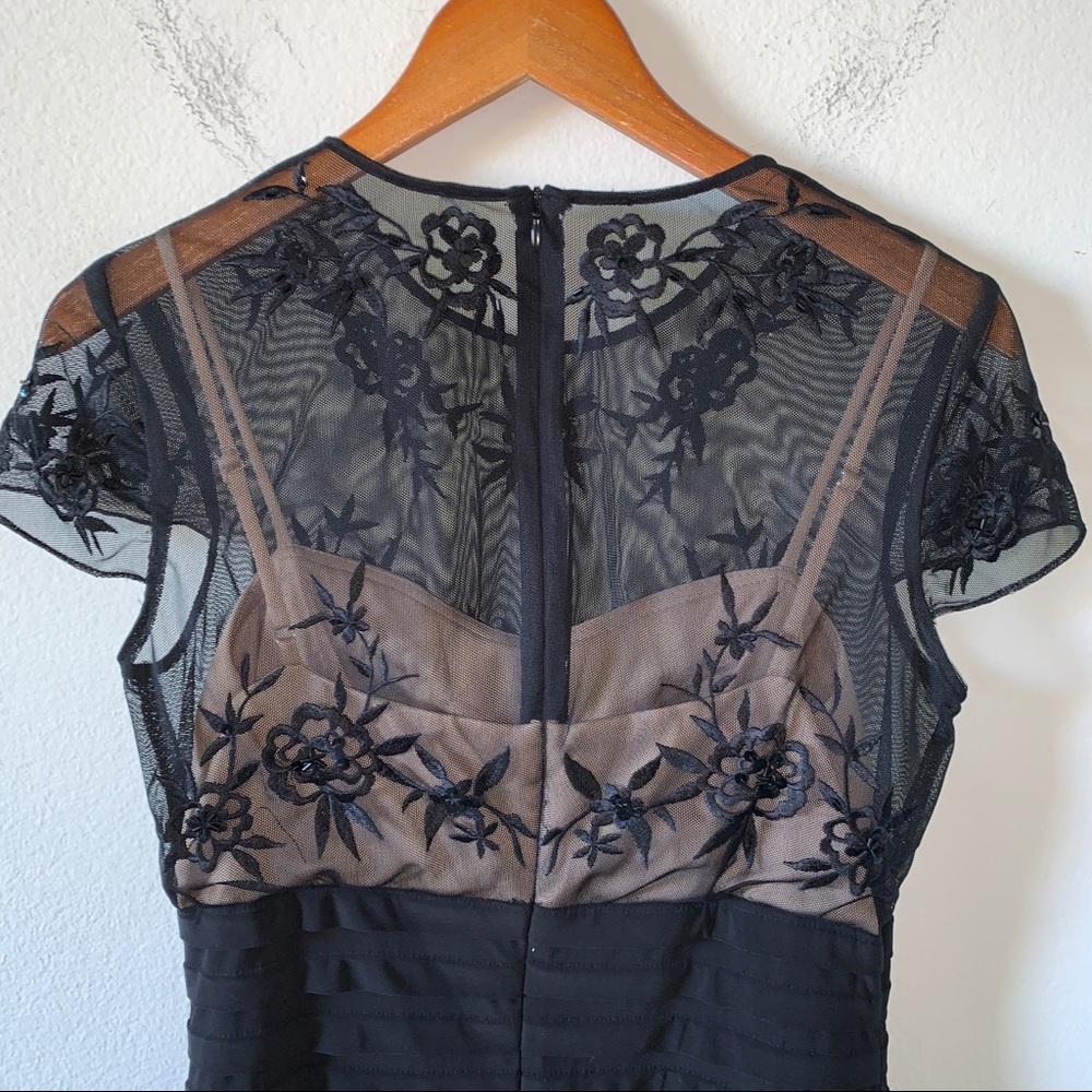 Marina Cap Sleeve Lace Black Bodycon Dress - Picture 7 of 9